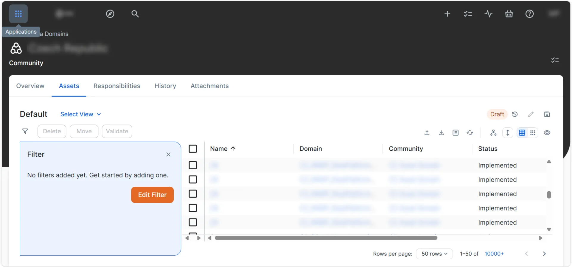 Collibra filtering: Multiple pop-up windows