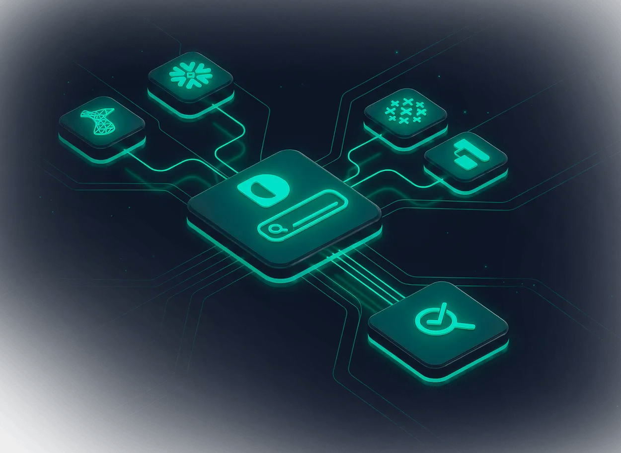 Dawiso Data Catalog connecting 40+ data sources including Snowflake, SQL Server, Tableau, and Power BI into one searchable, AI-enriched catalog